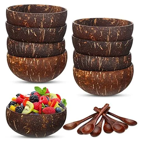 Hoolerry Coconut Bowls with Wooden Spoons