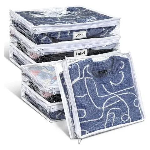 Hoolerry Sacs de rangement en plastique PVC transparent avec fermeture