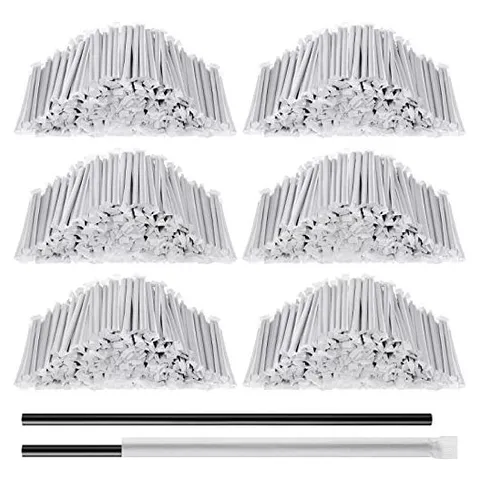 Hoolerry Individually Wrapped Plastic Straws – Black