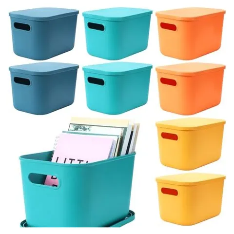 Hoolerry Plastic Storage Bins – Multi-colored