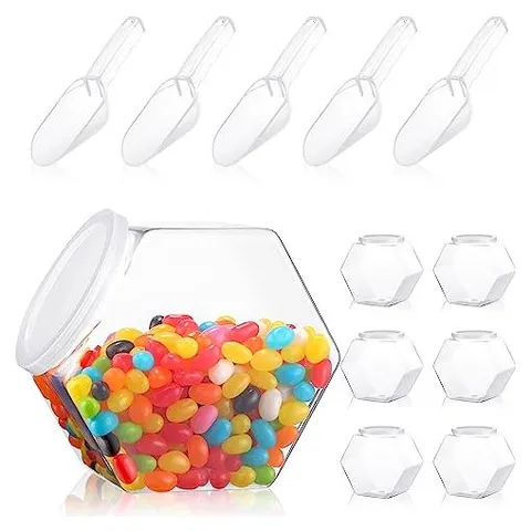 Hoolerry Tarros de plástico para dulces con cucharas