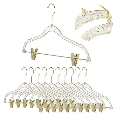 Hoolerry Perchas de acrílico transparente con pinzas
