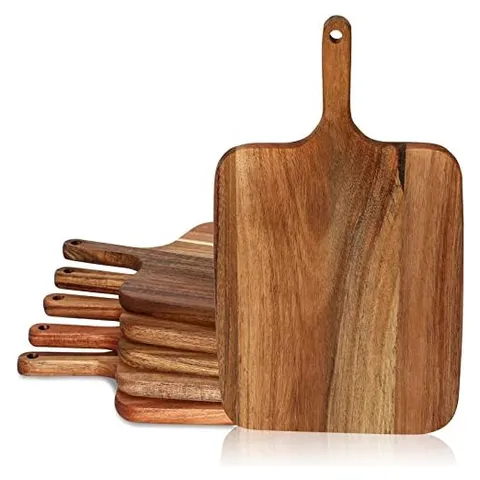 Hoolerry Tablas de cortar de madera con mango de 35,5 x 20,3 cm