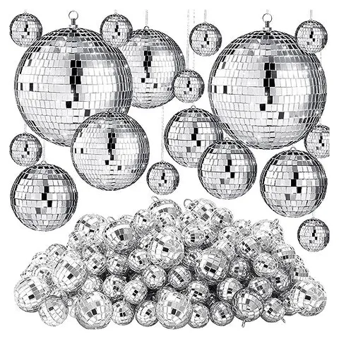 Hoolerry Mini boules disco réfléchissantes argentées à suspendre