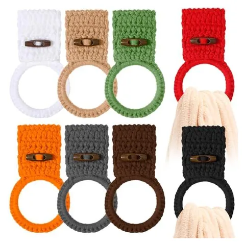 Hoolerry Crochet Hanging Kitchen Towel Rings – Multicolored · Round