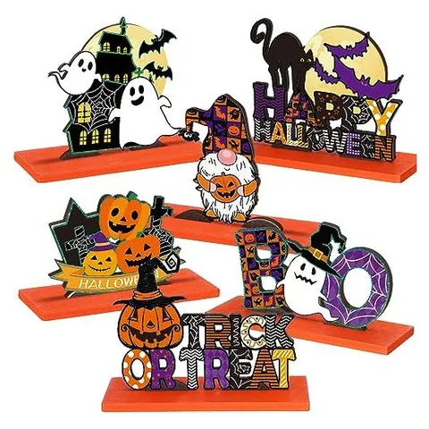 Hoolerry Wooden Holiday & Sports Table Centerpieces – Orange · Ghost