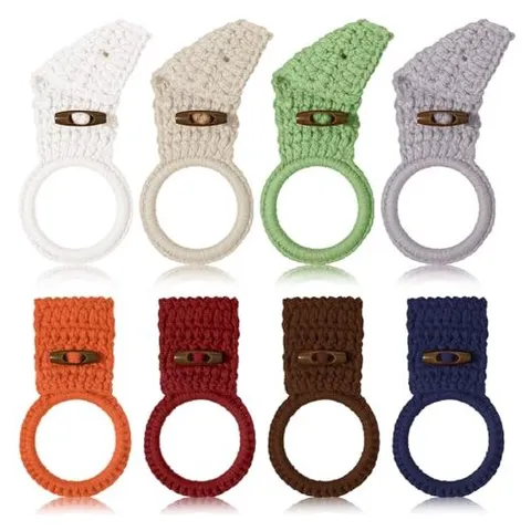 Hoolerry Crochet Hanging Kitchen Towel Rings – Elegant Colors · Round