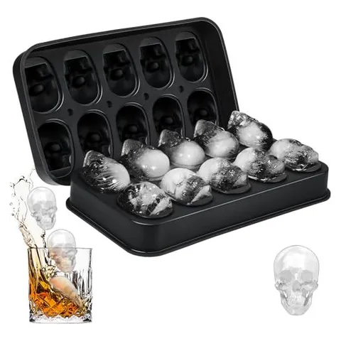 Hoolerry Silikon-Eiswürfelform mit Totenkopf-Motiv für Whisky