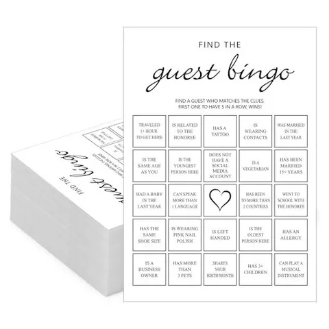 Hoolerry Bridal Shower Bingo Cards