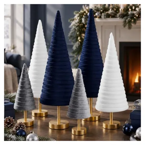 Hoolerry Velvet Christmas Trees – Dusty Blue