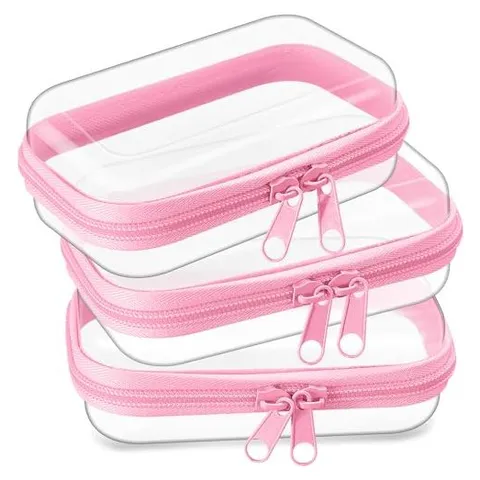 Hoolerry Hard Clear Zipper Cases – Pink