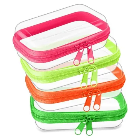 Hoolerry Custodie rigide trasparenti con cerniera – Neon