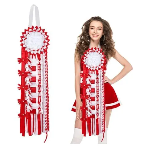 Hoolerry Homecoming Mum Braids – Red and White