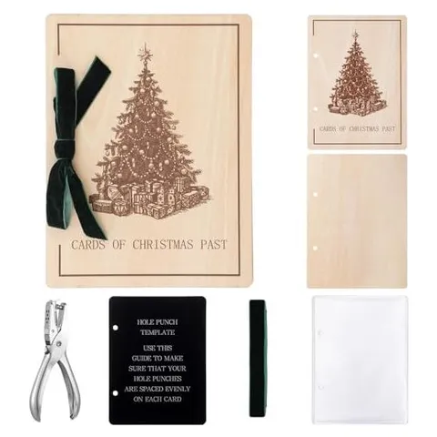Hoolerry Weihnachtskarten-Organizer-Set aus Holz – Stilvoll