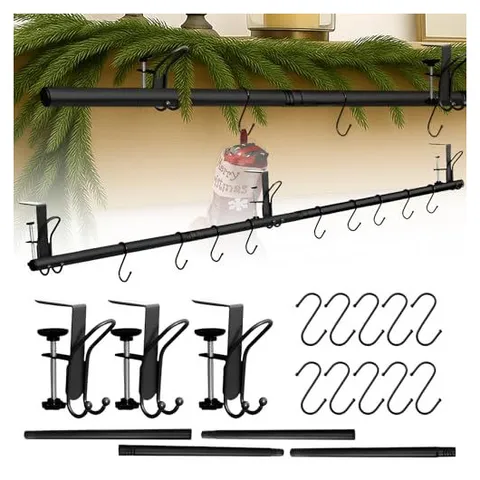 Hoolerry 3-in-1 Garland & Stocking Hangers – Black