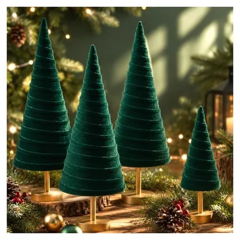 Hoolerry Velvet Christmas Trees – Green