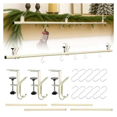 Hoolerry 3-in-1 Garland & Stocking Hangers – White