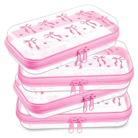 Hoolerry Clear Zipper Cases with Bow