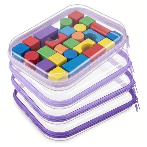 Hoolerry Hard Clear Zipper Cases – Purple · Clear